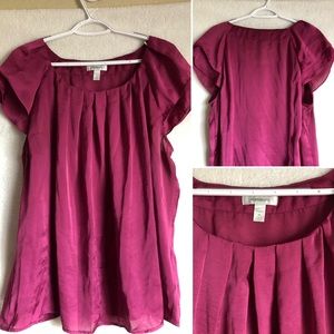 Fuchsia Scoop-neck Blouse